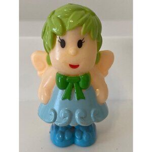 Fairy Plastic Figurine 2 inch toy  green hair Vintage cake topper kids toy 4+